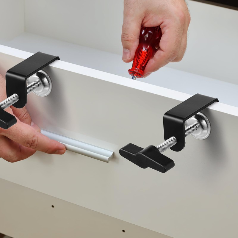 TEHAUX 2pcs Aluminum C Clamp, Black Heavy Duty C-Clamp Base
