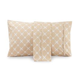 Elegant Comfort Luxury Ultra-Soft 2-Piece Pillowcase Set - 1500 Premium Hotel Quality Microfiber Double Brushed - Wrinkle Resistant, King Size, Bloomingdale Pattern Cream