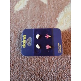 Claire’s Claire's Sterling Silver 2 Pierced Earrings Set, NWT, $24.99