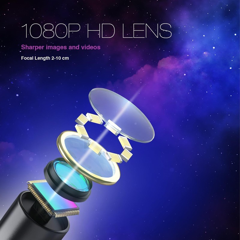 Endoscope Camera with Light, 8mm IP67 Waterproof Borescope Inspection Camera,