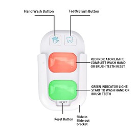 SOARING Wireless Battery Powered Timer for Kids - 2 Minutes Teeth Brush, 20 Seconds Hand Washing, Color Indicator Light Stick on Bathroom for Children Training Coach