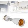 1Pc White E26/E27 Light Bulb Socket Extender Adapter 180 Degree