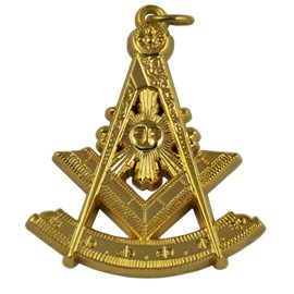 Past Master with Sun Masonic Pendant - [Gold][1 1/2'' Tall]