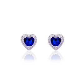 Love Heart Stud Earring 925 Sterling Silver Sparkling Zircon White Gold Plated Crystal Jewelry Gifts For Women