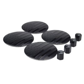 4X 56.5mm=2.24 inches American Flag Wheel Hub Center Cap Emblem + Valve Stem Cap for Hub Center Cap USA US Black