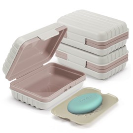 ASTIMESA 3 Pack Travel Soap Holder Box, Portable Large Soap Dish Tray with Lid, Leakproof Bar Soap Case Container for Bathroom Kitchen Camping Gym Shower Essential Organizer (White)