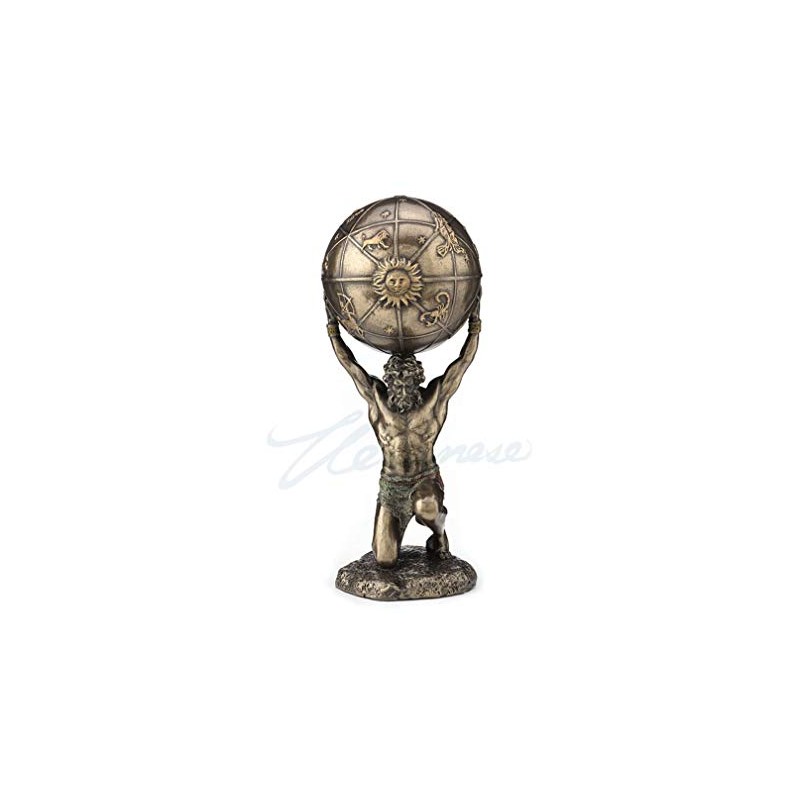 Veronese Atlas Holding World Greek Statue, Bronze Finish 8.2H