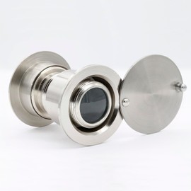 Guangstar Safety Security One Way Front Door Viewer with 220 Degree Angle, Heavy Duty Peephole made by Brass with Privacy Cover, Satin Nickel, Pack of 1