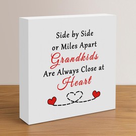 Grandparents Gifts from Grand Kids Grandchildren Wooden Desk Decor for Home Birthday for Grandma Grandpa Nana Sign Gift for Grandma Grandpa Grandfather Grandmother Gifts from Granddaughter Grandson