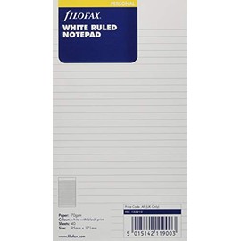 Filofax Personal Ruled Notepad - White