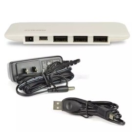 Macally 7-Port AC Powered Hi-Speed USB 2.0 Hub (White) Includes Mini USB Cable