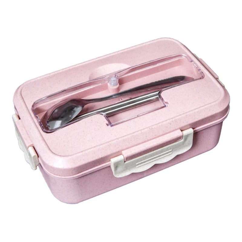 Maíz Contenedor Lonchera Box Lunch Topper Portatil + Cubiertos