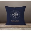Autiga Maritime Cushion Cover Compass Wind Rose Navigator Sailing Cushion