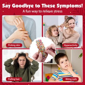 Skin Picking Fidget Toys, Silicone Pick Fidgets Toy Pad - Christmas Sensory Toys for Skin Pickers, Anxiety, ADHD & Autism for Adults Youth (Snowman)