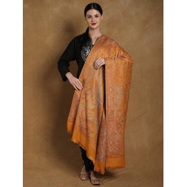 Exotic India Reversible Jamawar Shawl with Woven Paisleys