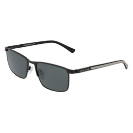 COLE HAAN Men's CH6087 Polarized Rectangular Sunglasses, Black, 56/17/140