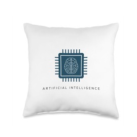AI Artificial Intelligence Brain Computer Chip Technology Throw Pillow