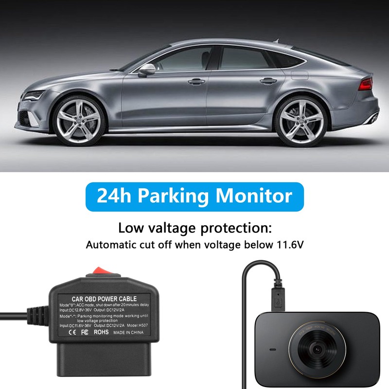 CERRXIAN 11.5 Feet Mini OBD Power Cable OBD to Mini