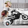 Motorcycle Cuddly Blanket, Soft and Warm Motocross Fluffy Blanket, for