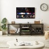 Vecelo TV Stand with Power Outlet Entertainment Media Center for