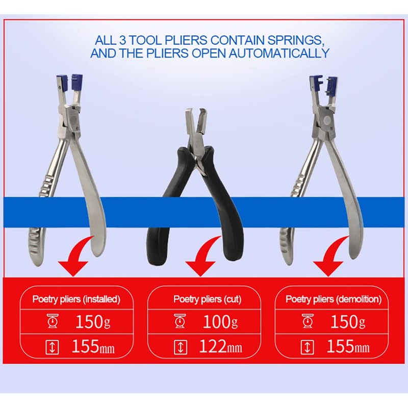 AISITESY Rimless Glasses Frame Silhouettes Eyeglass Optical Kit Plier Repair