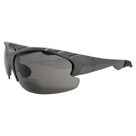 Incredible Bargains The Odyssey Bifocal Sun Reader Sport & Wrap-Around Safety Reading Sunglasses, + 2.50 Gunmetal Grey