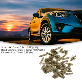 ACROPIX 20pcs Push In Car Door Trim Fender Rivet Retainer Clip Universal 7mm Hole Diameter Beige