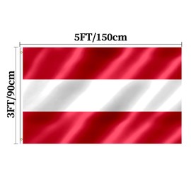 Austria Flag 3x5 FT Austrian Flag With Brass Grommets Fade Proof For Outdoor Decor(Austria)