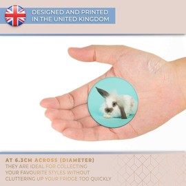 Destination Vinyl ltd Magnet for Refrigerator, Fridge - Cute White Bunny Rabbit Teal for Office, Cabinet and Whiteboard, Magnetic Stickers, 44813