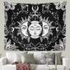 Ftuency Sun and Moon Tapestry Black and White Tapestries Mystic