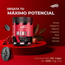 Precursor de Testosterona para Hombres con 60 cápsulas | L Arginina, Maca Peruana, Omega 3, Vitamina D3, Vinagre de Manzana, Ácido Aspartico, Te verde | Multivitaminico Hombre Mens T+ por BPN PRO