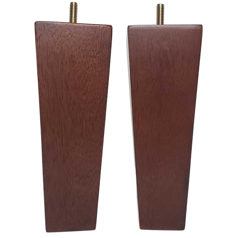 Leg Daddy 7" Walnut Finished Tapered Pyramid Sofa Leg, Set