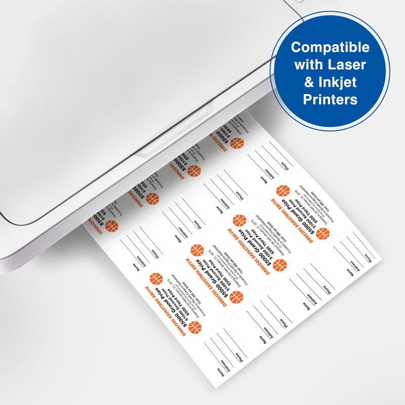 PrintWorks Printable Raffle Tickets With Tear-Away Stubs for Events &