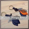 One Limitation AN066 Keychain, Charm, Leather, Retro, Leaf Design, Casual,