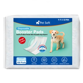 Pet Soft Dog Diaper Liners - Disposable Dog Diaper Booster Pads for Male & Female Dogs fit Most Dog Wraps and Belly Bands Up-Graded (Blue, S-100ct)