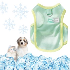 Yaopelky Dog Cooling Vest Cats Dogs Summer Clothes with D-Ring Breathable Puppy T-Shirt Quick Dry Sun Protection Doggy Outfits Pet Cooling Shirts for Outdoor Activity (Green, XS(0.5-1.5kg))