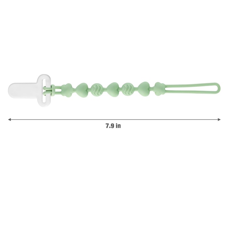 Pandaear 6 Pack Silicone Pacifier Clips, One Piece Design Teething