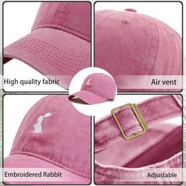 CWENDANER Unisex Retro Baseball Cap, Baseball Cap in Washed Distressed Look, Cotton Cap, Suitable for Outdoor Sports, for Men and Women, pink, 56 - 60