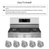 WB03X24818 5 Pcs WB03X2481 Stainless Steel Look Control Knobs for