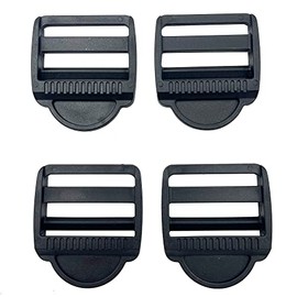 10pcs Plastic Black Ladder Lock Slider Adjustable Buckle SORTUMOLA for 2" Backpack Straps Webbing Parts (50mm) CT476