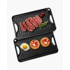 VEVOR Reversible Grill/Griddle, 14x8.5 inch Pre-Seasoned Cast Iron Griddle, Portable