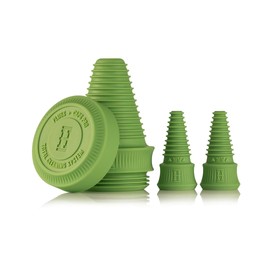 HEMPER Cleaning Plugs + Caps PRO – Silicone Stoppers & Cleaning Container for Glassware, Pipes, and Accessories – Leak-Proof, Reusable, Fits Male & Female Openings - (Green)