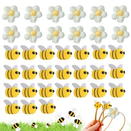 Ahaimy Pack of 36 Bee Felts Mini, Bee Felt Mini, Bee Decoration, Bee Embellishments, Bee Craft Decoration, for Handmade DIY, Craft Parties and Home Decoration