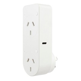 Brilliant Smart Wi-Fi Double Plug Adaptor with USB-A and USB-C Chargers