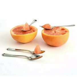 AlepTau Set of 4 Grapefruit Spoons Stainless Steel Serrated Edge