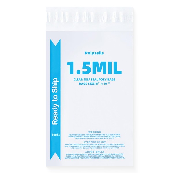 Strong Self Seal Clear Poly Bags with Suffocation Warning for