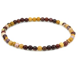 Keleny Natural Mookaite Jasper 4mm Round Beads Gemstones Crystal Stretch Bracelet 7 Inch Unisex