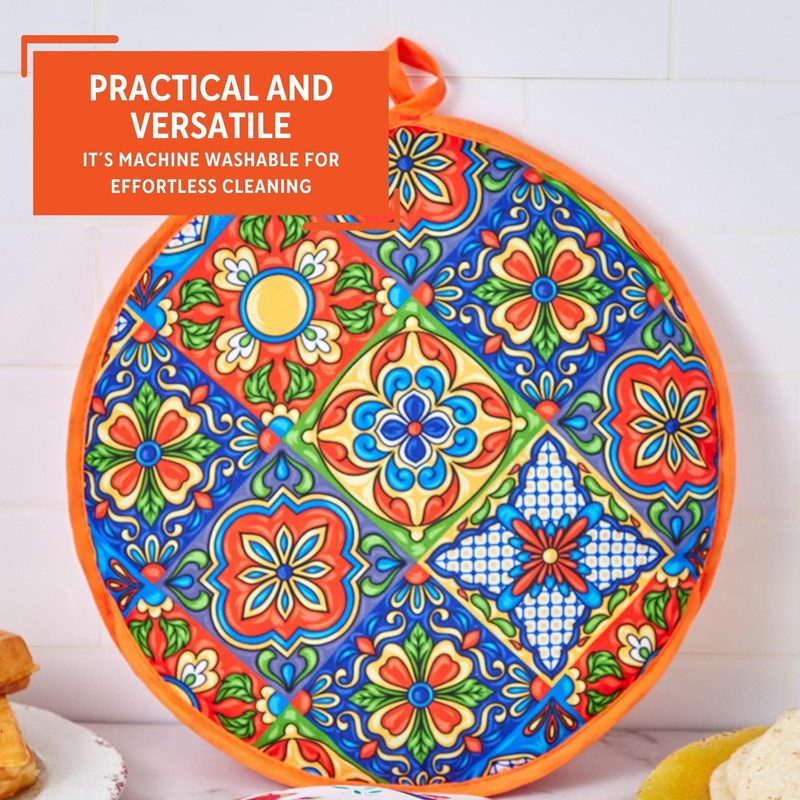 IMUSA 12in Cloth Tortilla Warmer, Talavera