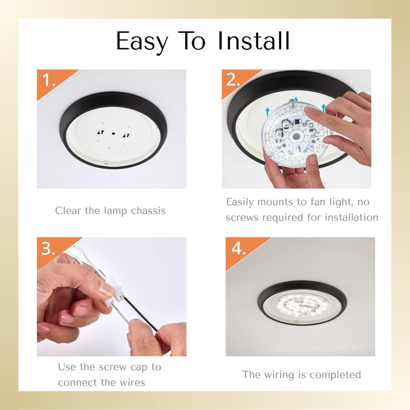 Gugxiom 3.93 Inch LED Ceiling Fan Light, 18w 2000lm 3