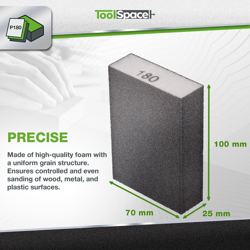 ToolSpace Sanding Sponges Sanding Block Pack of 6 180 Grit
